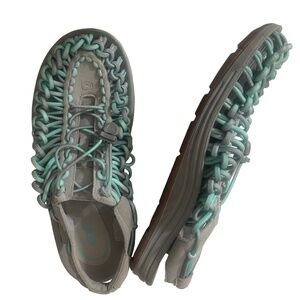 Keen UNEEK Cord Slip On 11 Hiking Sport Sandals Gray Green‎ Lace Up women’s